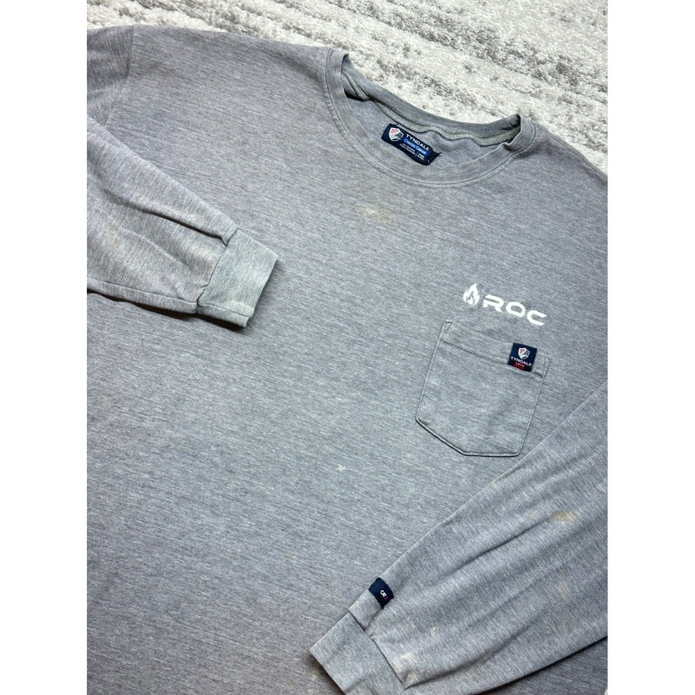 Tyndale Long Sleeve T-Shirt Mens 2XL Long Gray FR Flame Resistant Arc Rated ROC